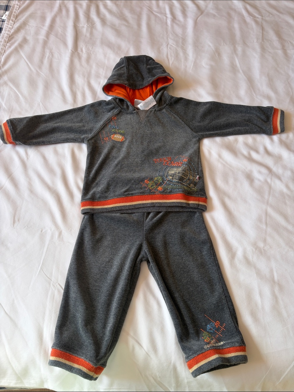 Absorba Grey and Orange Hooded Two-Piece Kids Costume Set